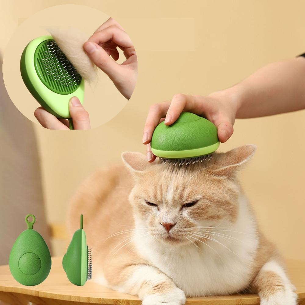 Creative Cat Grooming Comb Portable Massage Brush One-Button