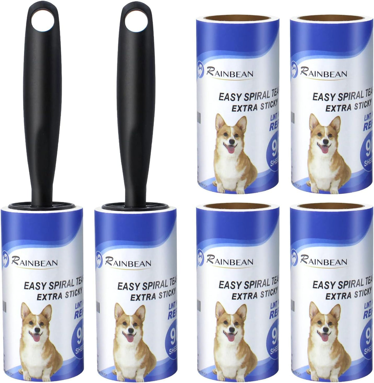 RAINBEAN Lint Rollers For Pet Hair Extra Sticky