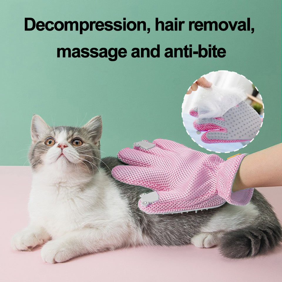 Pet Glove Cat Grooming Glove Cat Hair Deshedding Brush Gloves Cat Floating Hair